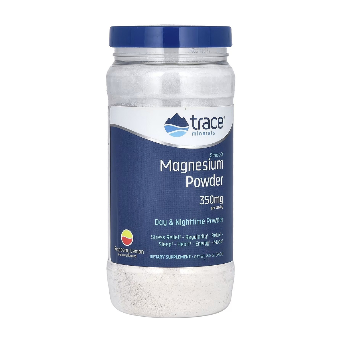 

Магній Trace Minerals Stress-X Magnesium Powder 350 мг, зі смаком малини та лимона, в порошку, 240 г