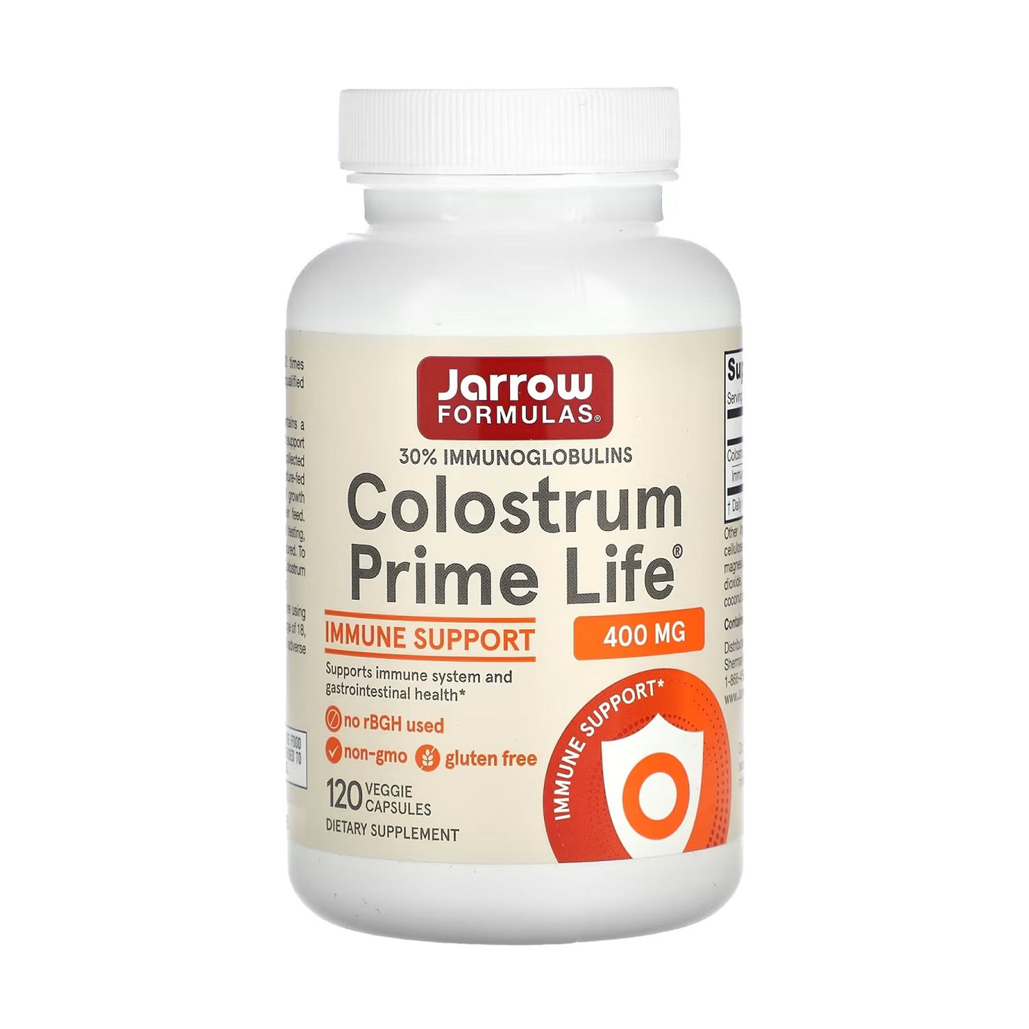 

Молозиво Jarrow Formulas Colostrum Prime Life 400 мг, 120 вегетеріанських капсул