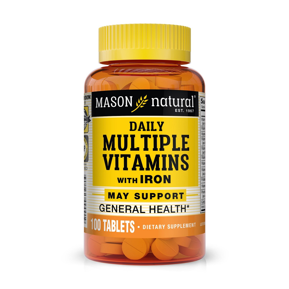 

Мультивітаміни із залізом на кожен день Mason Natural Daily Multiple Vitamins With Iron, 100 таблеток