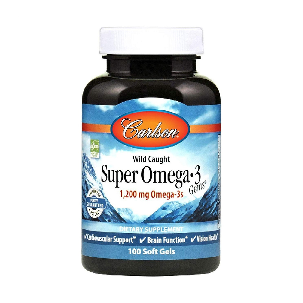 

Супер омега-3 Carlson Super Omega-3, 1200 мг, 100 желатинових капсул