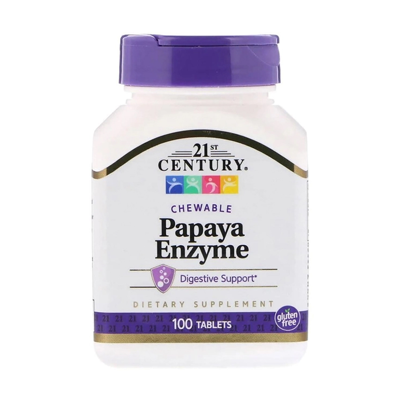 

Ферменти папаї 21st Century Papaya Enzyme, 100 жувальних таблеток