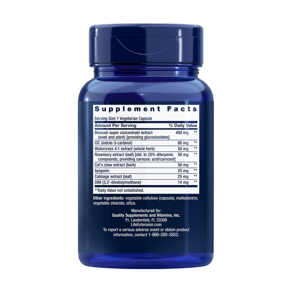 

Екстракт хрестоцвітих потрійної дії Life Extension Triple Action Cruciferous Vegetable Extract, 60 вегетаріанських капсул