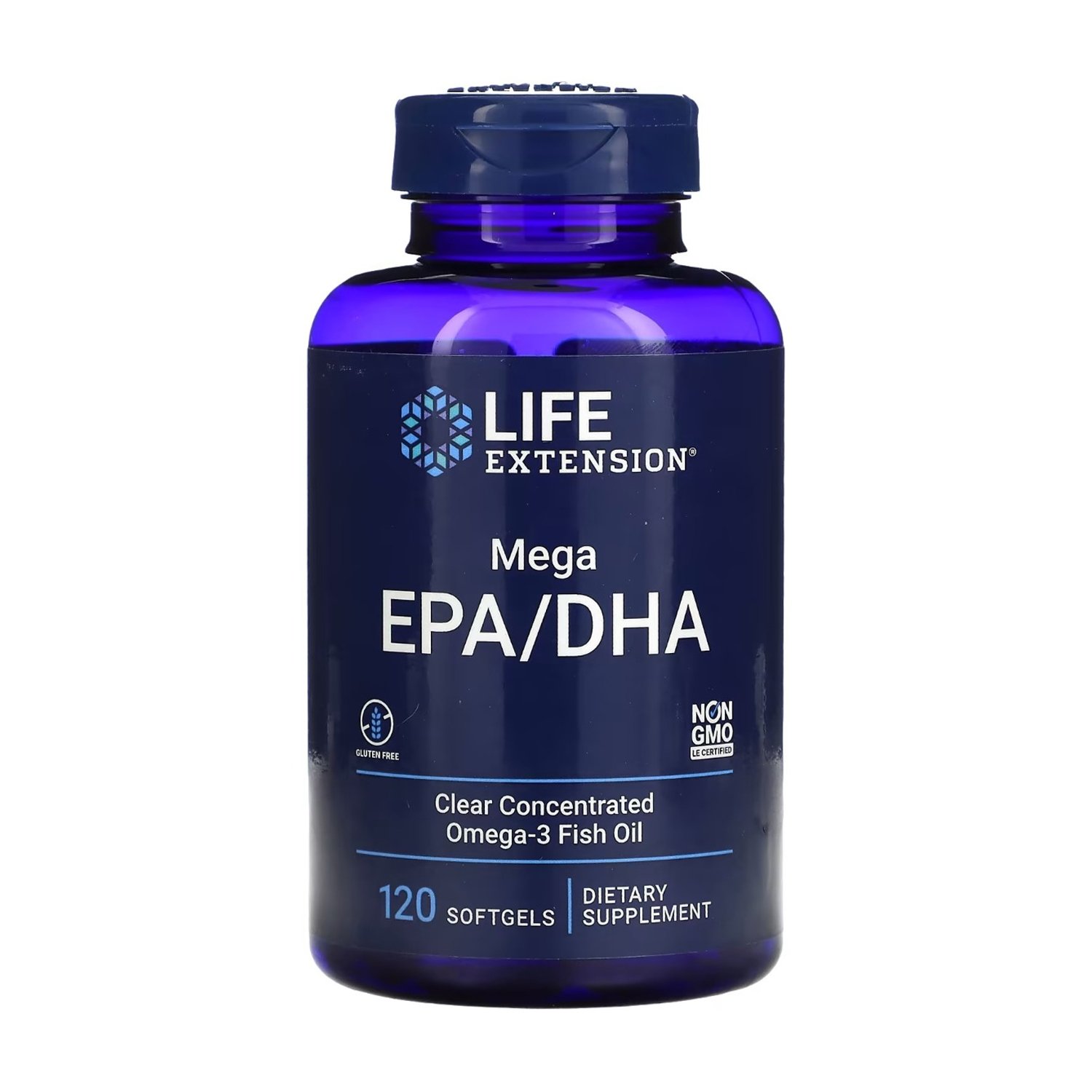 

Риб'ячий жир з мега ЕПК/ДГК Life Extension Mega EPA/DHA, 120 гелевих капсул
