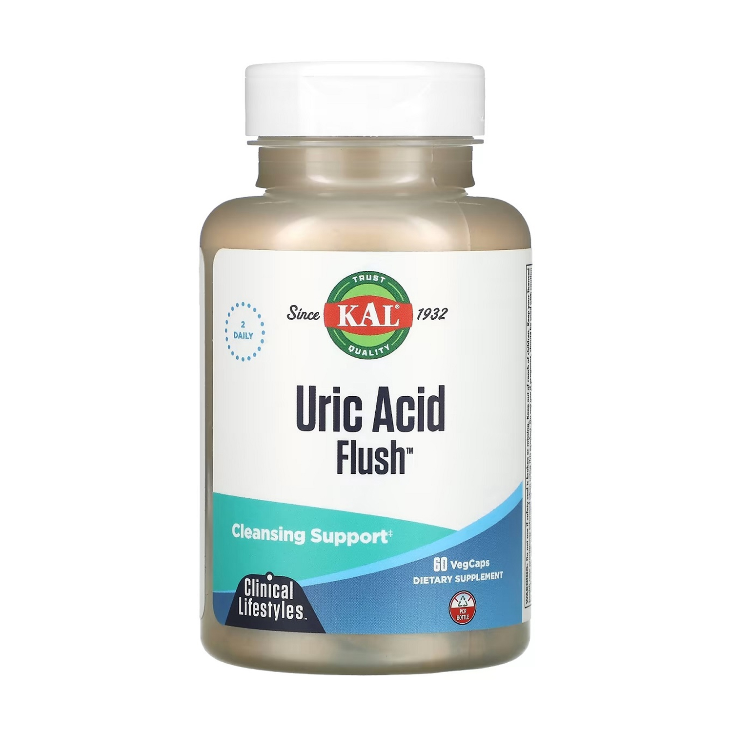 

Очищувач від сечової кислоти KAL Uric Acid Flush, 60 вегетаріанських капсул
