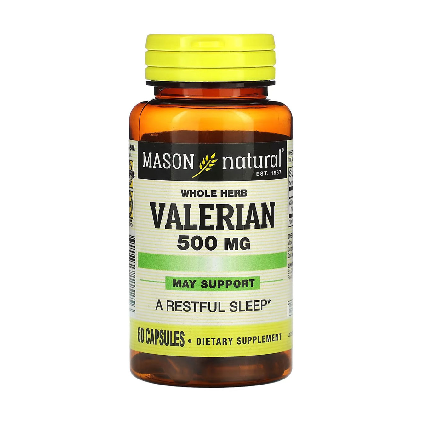 

Валеріана Mason Natural Whole Herb Valerian 500 мг, 60 капсул