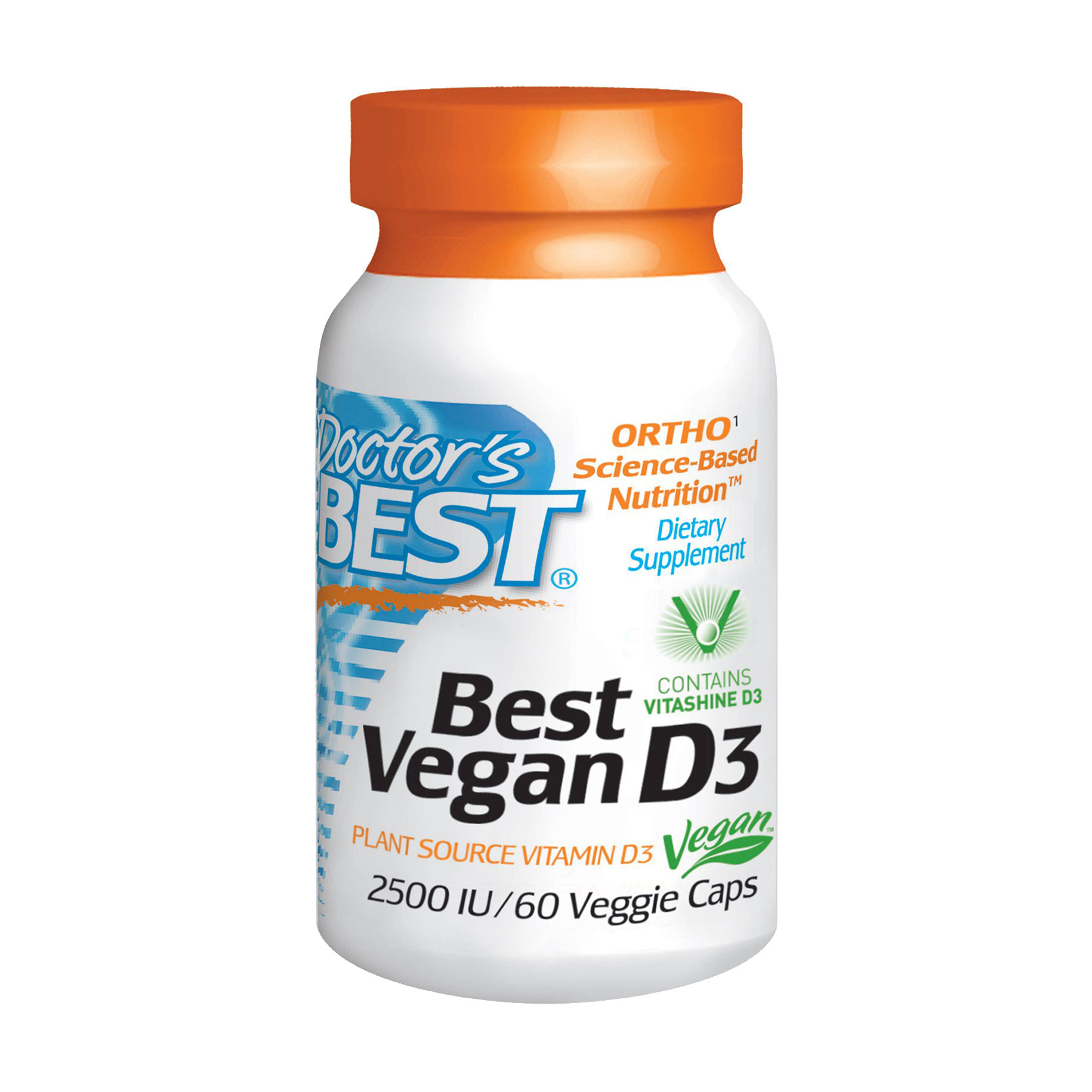 

Вітамін-Д3 Doctor's Best Vegan D3 2500 IU, 60 гелевих капсул