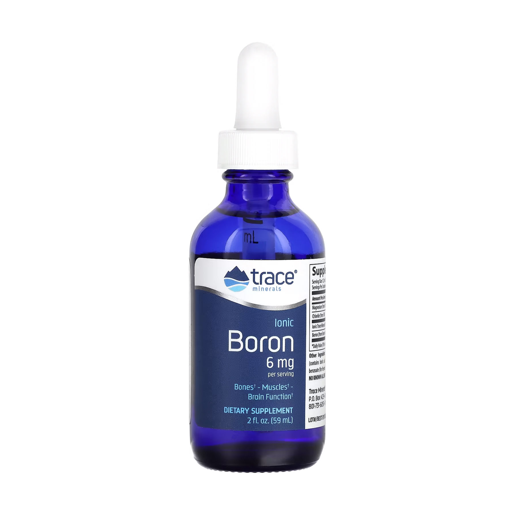 

Бор йонний Trace Minerals Ionic Boron 6 мг, в рідині, 59 мл
