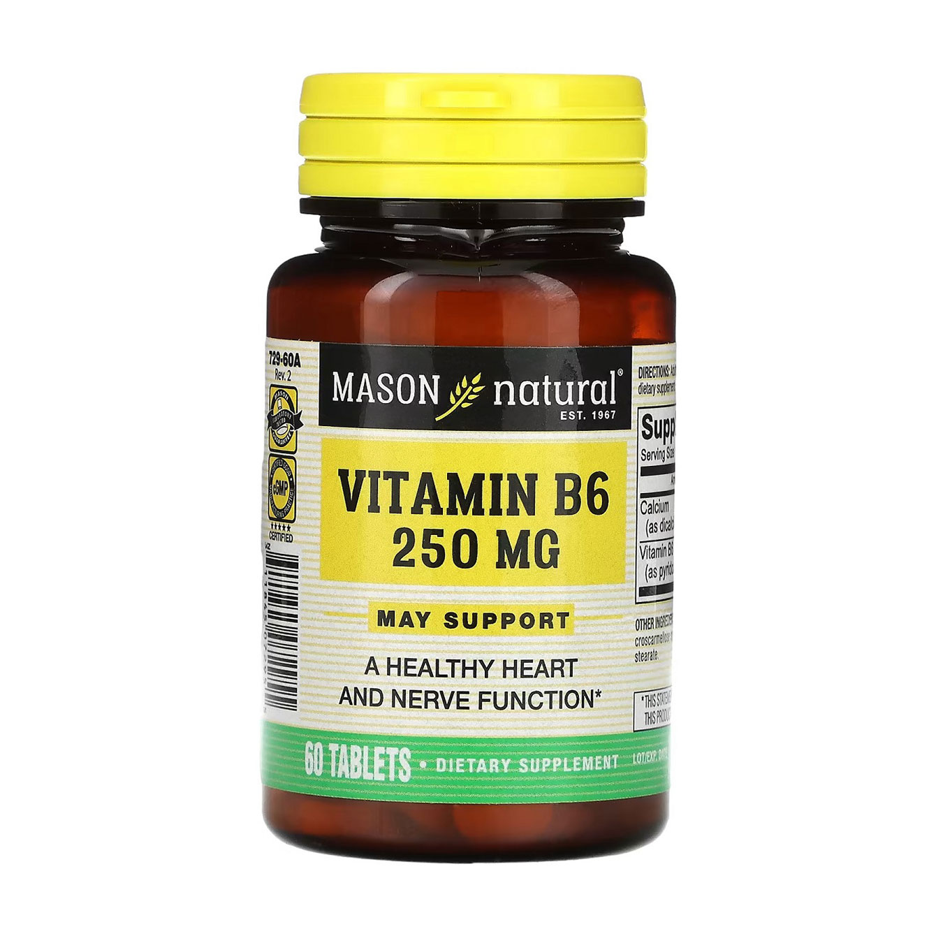 

Вітамін-B6 Mason Natural Vitamin B6 250 мг, 60 таблеток