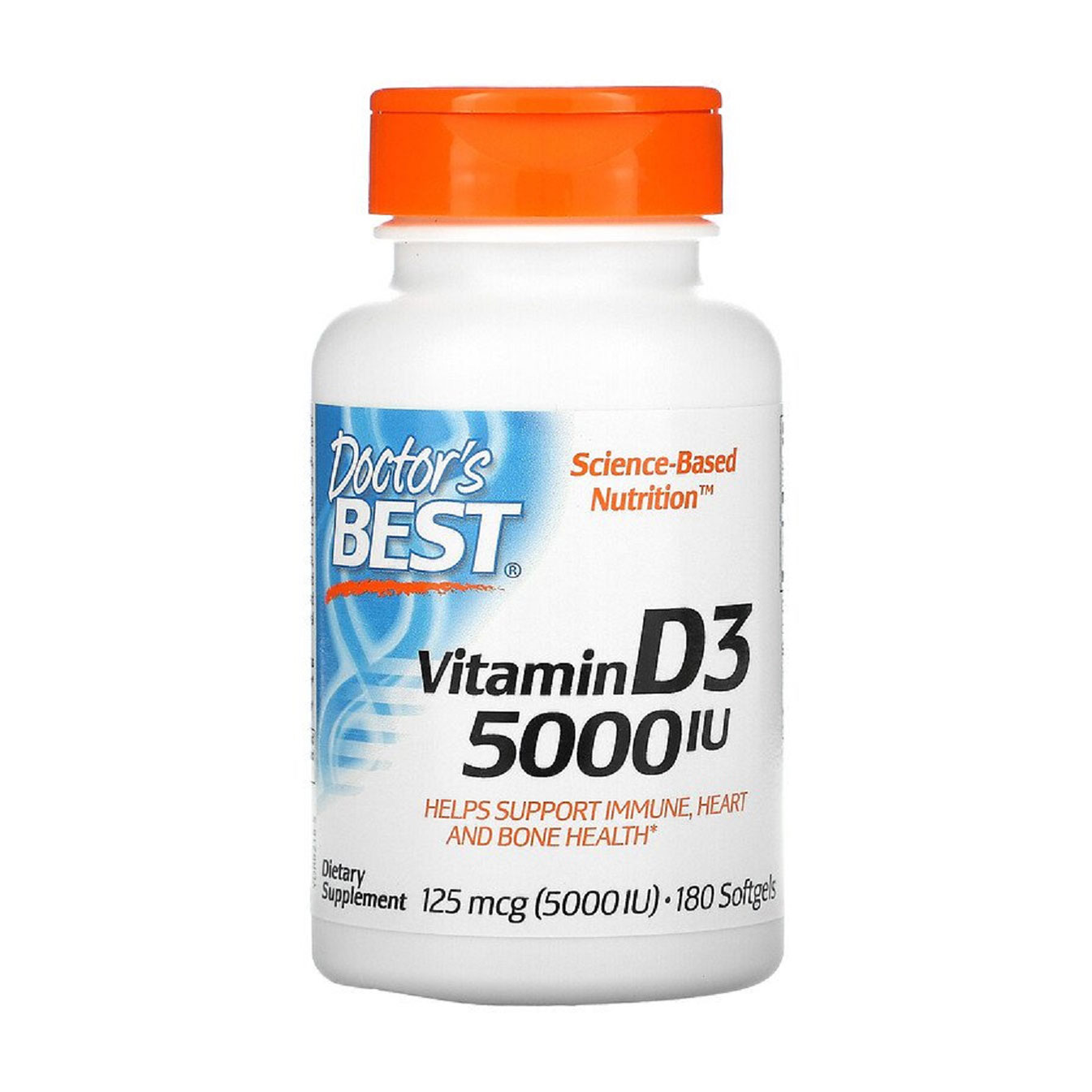 

Вітамін Д3 Doctor's Best Vitamin D3 5000 МО, 180 гелевих капсул