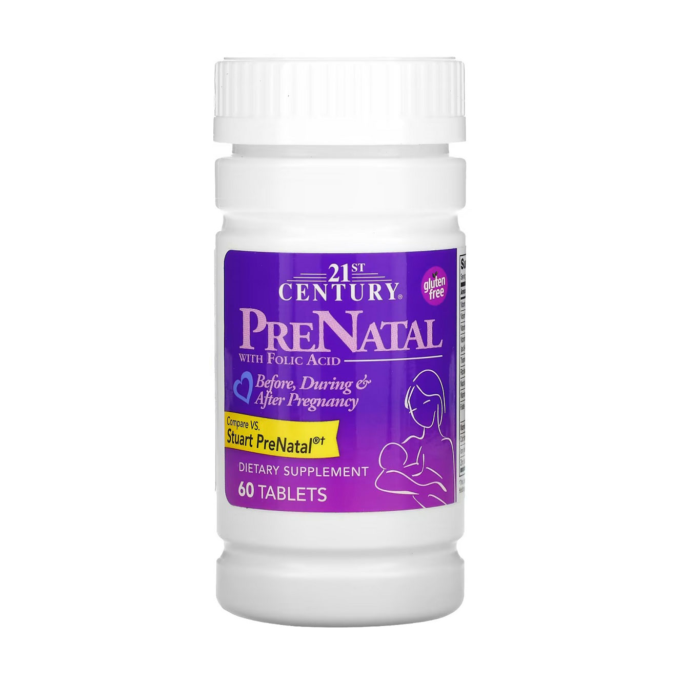 

Вітаміни для вагітних 21st Century PreNatal With Folic Acid, 60 таблеток