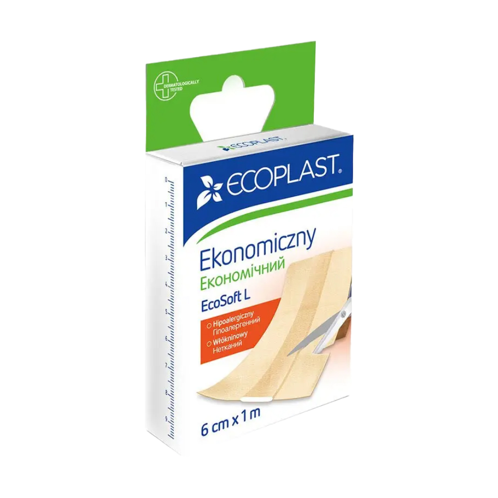 

Пластир медичний Ecoplast Економічний, нетканий, 6 см*1 м