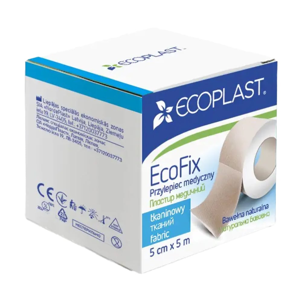 

Пластир медичний Ecoplast EcoFix тканий, 5 см*5 м