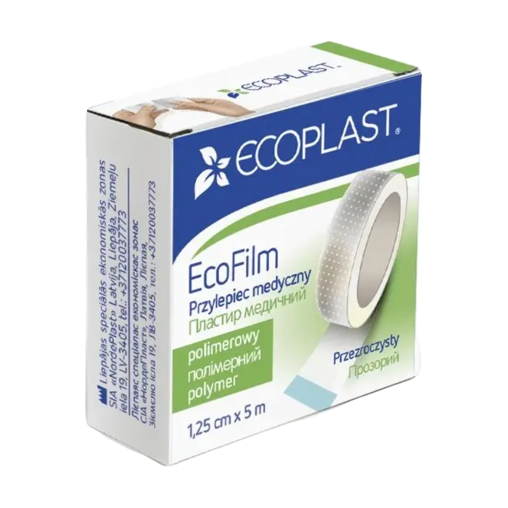 

Пластир медичний Ecoplast EcoFilm полімерний, водостійкий, 1.25 см*5 м