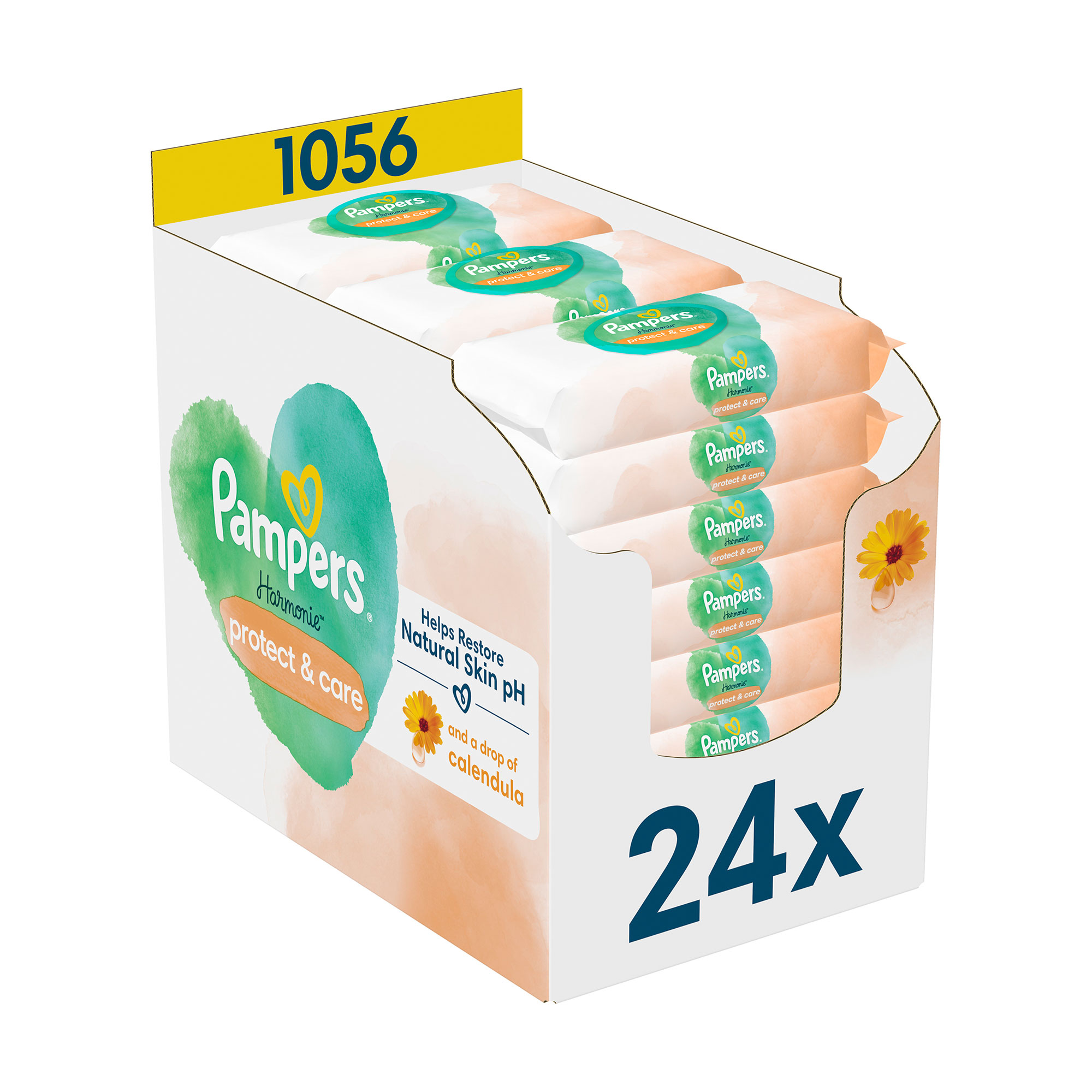 

Вологі серветки Pampers Harmonie Protect & Care Wipes, 24*44 шт