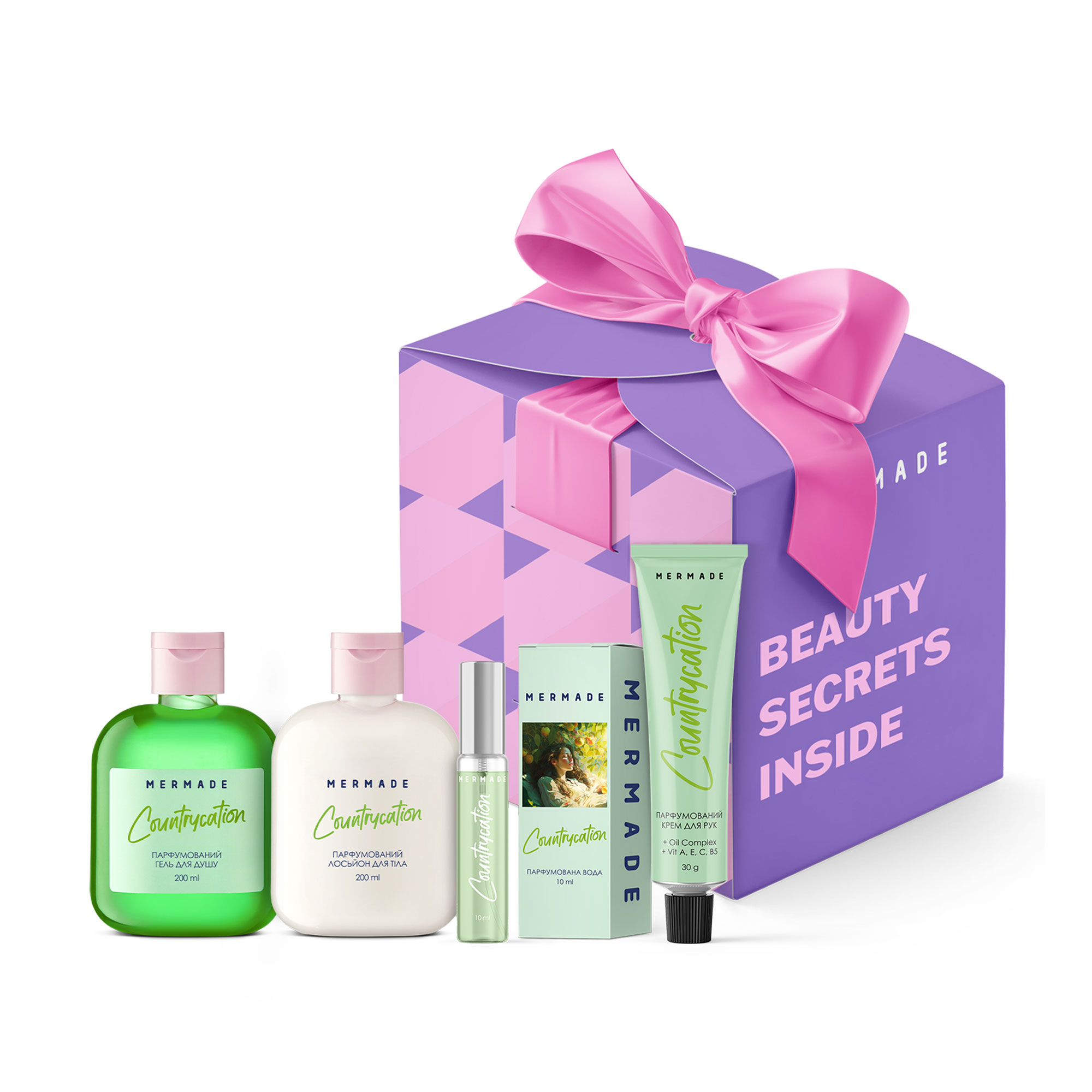 

Уцінка! Парфумований набір Mermade Countrycation (парфумована вода, 10 мл + гель для душу, 200 мл + лосьйон, 200 мл + крем для рук, 30 г)