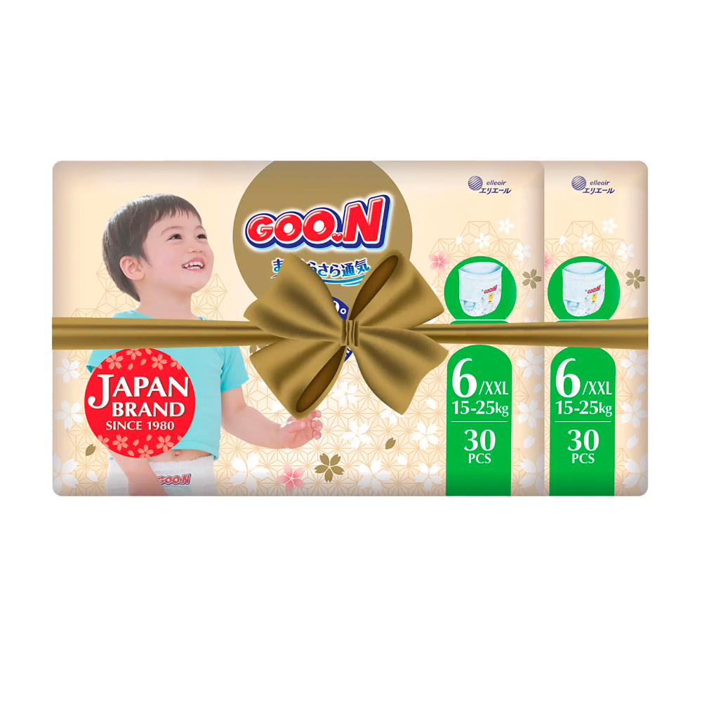 

Уцінка! Трусики-підгузки Goo.N Premium Soft розмір XXL (15-25 кг), 2*30 шт