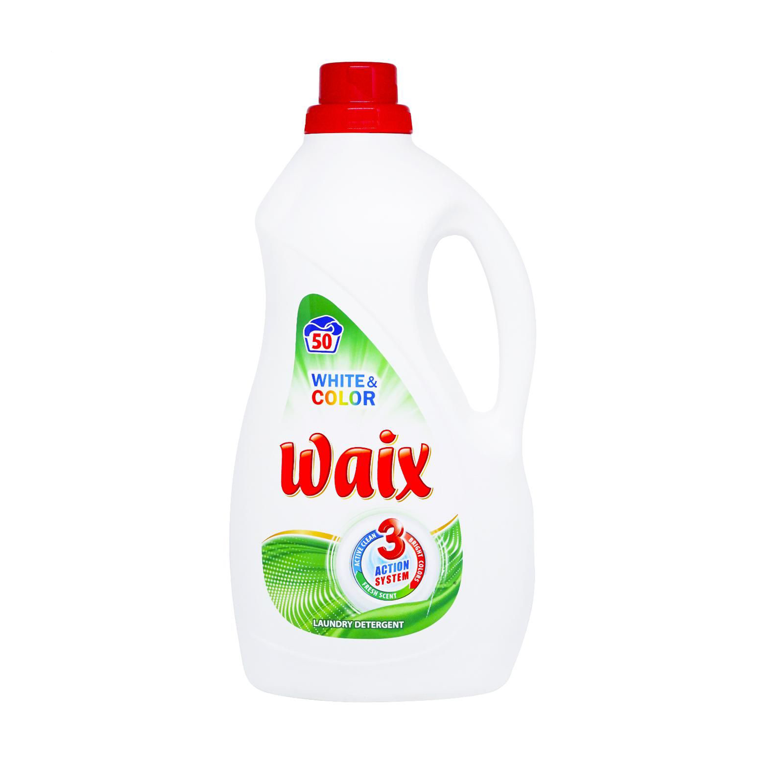 

Уцінка! Засіб для прання WAIX White & Color для білих та кольорових речей, 50 циклів прання, 3 л