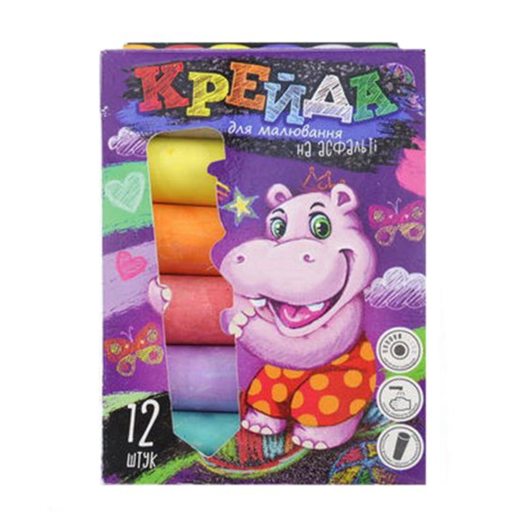 

Крейда для малювання на асфальті Danko Toys велика, від 3 років, 12 шт, 10.5*5*11 см (MEL-01-06U)