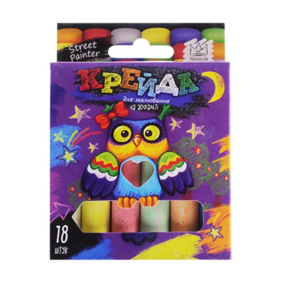 

Крейда для малювання на асфальті Danko Toys велика, від 3 років, 18 шт, 10.5*5*13 см (MEL-02-04U)