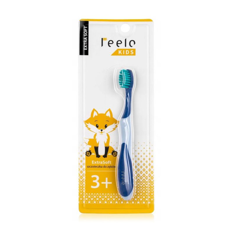 

Дитяча зубна щітка Feelo Kids Toothbrush Екстра м'яка жорсткість, блакитно-синя, від 3 років, 1 шт