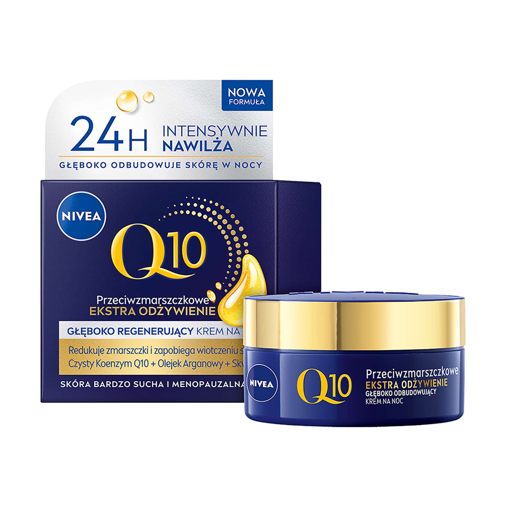 

Відновлювальний нічний крем проти зморщок NIVEA Q10 Anti-Wrinkle Extra Nourish Restoring Night Care Інтенсивне живлення, 50 мл