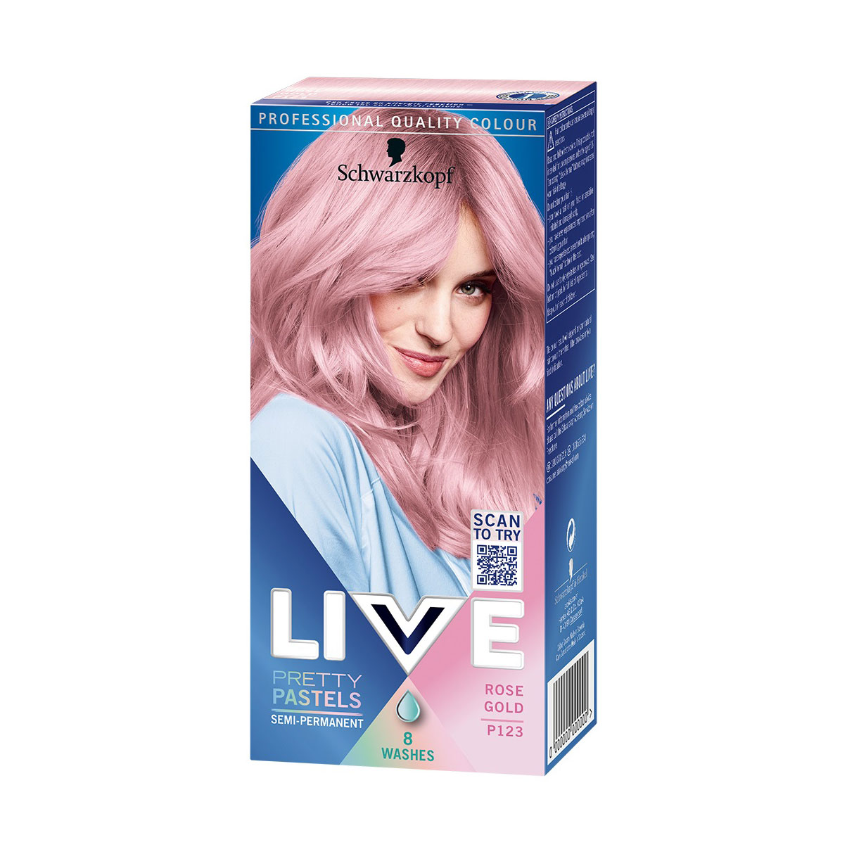 

Напівперманентна фарба для волосся Schwarzkopf Professional Live Ultra Brights Pretty Pastels, P123 Rose Gold, 50 мл