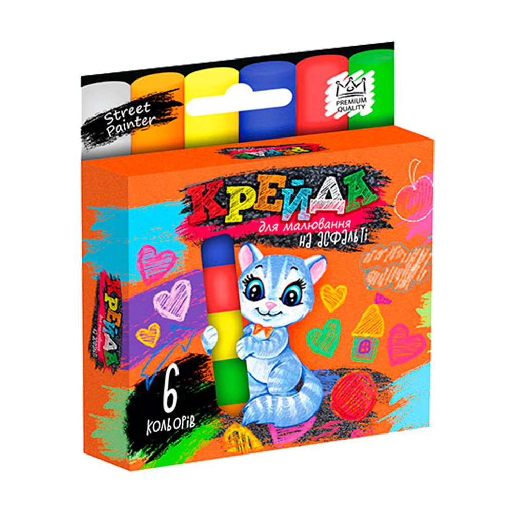 

Крейда для малювання на асфальті Danko Toys тонка, від 3 років, 10*6*1.5 см, 6 шт (MEL-02-01U)