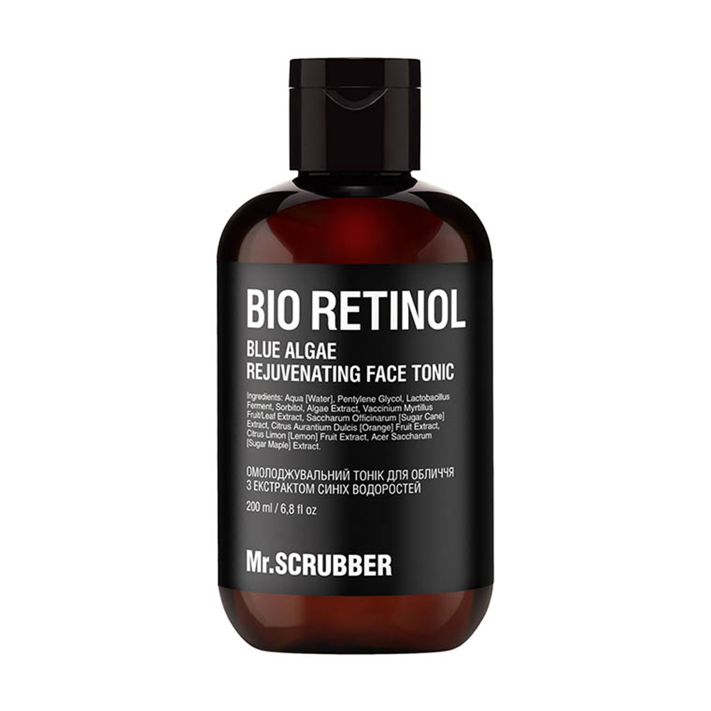 

Уцінка! Омолоджувальний тонік для обличчя Mr.Scrubber Bio Retinol Face Tonic з екстрактом синіх водоростей, 200 мл