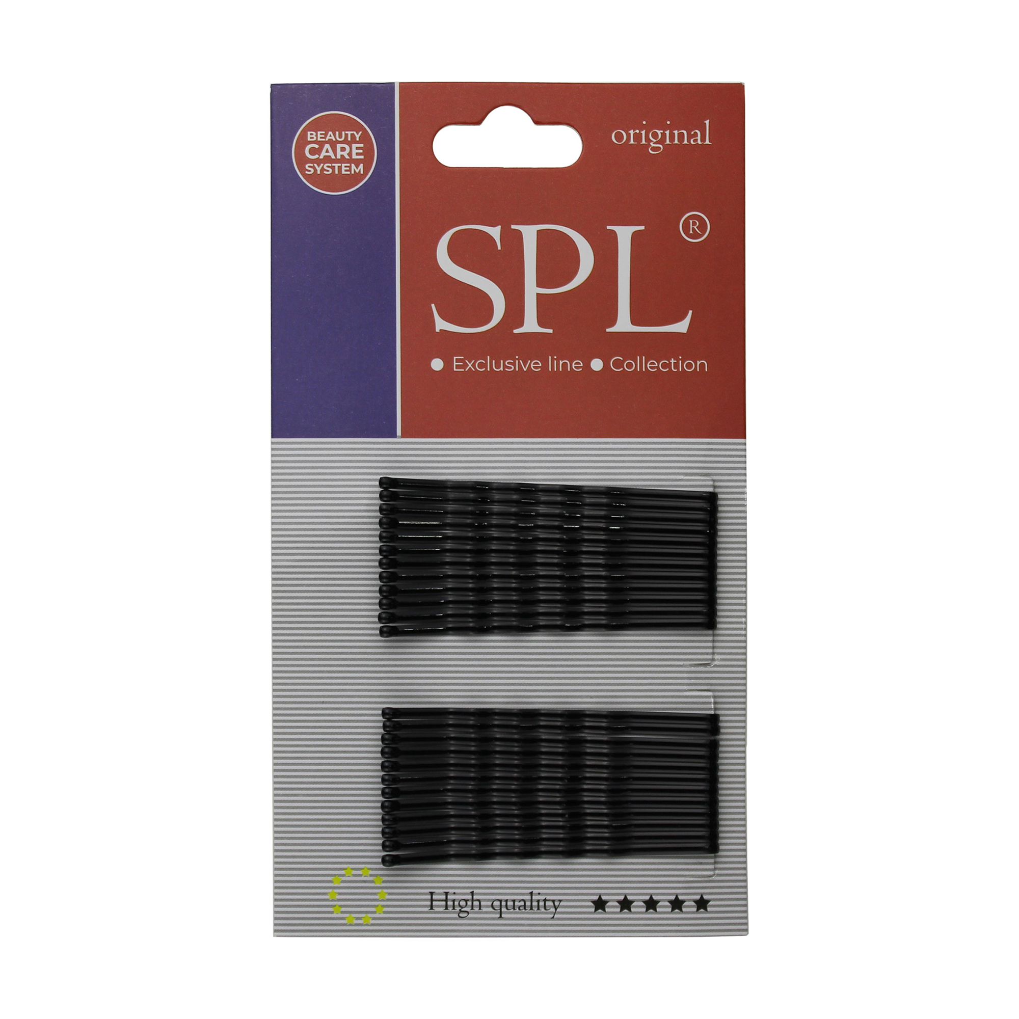 

Набір невидимок для волосся SPL фрезеровані, чорні, 5.5 см, 24 шт (3010-0055)