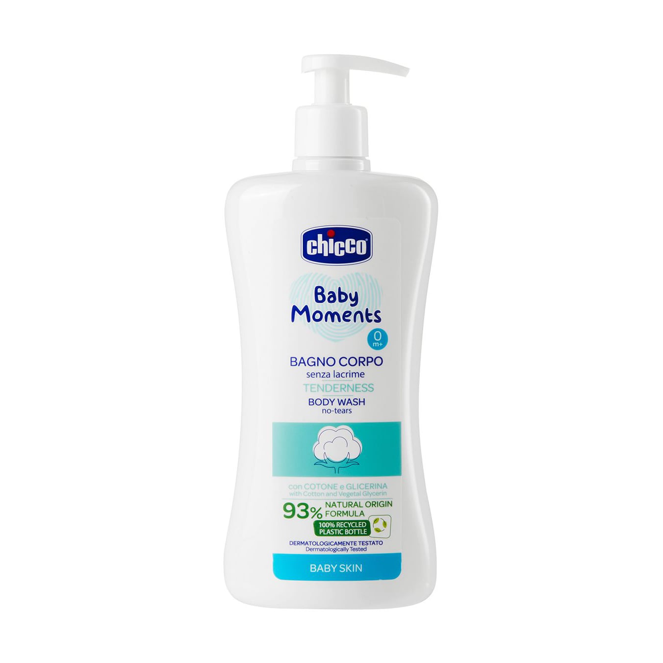 

Дитячий делікатний гель для купання Chicco Baby Moments Tenderness No Tears Body Wash Без сліз, з екстрактом бавовни та гліцерином, 500 мл