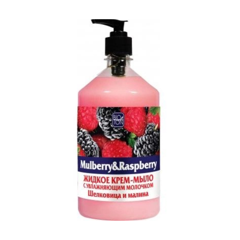 

Рідке крем-мило Bioton Cosmetics Liquid Cream Soap Шовковиця та малина зі зволожувальним молочком, 1 л