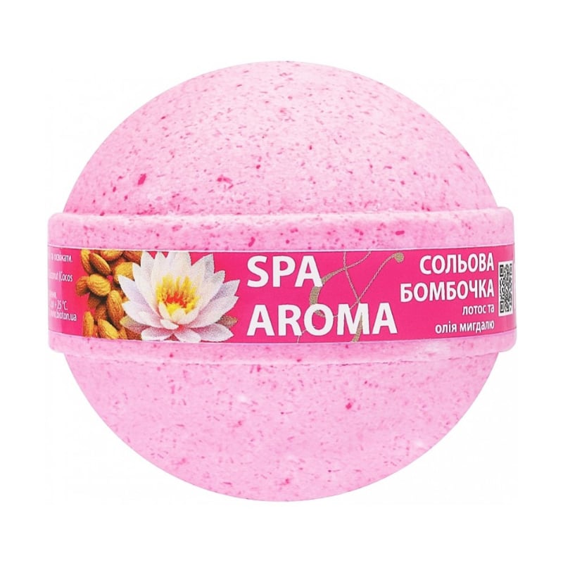 

Сольова бомбочка для ванн Bioton Cosmetics Spa & Aroma Bath Bomb Лотос та олія мигдалю, 75 г