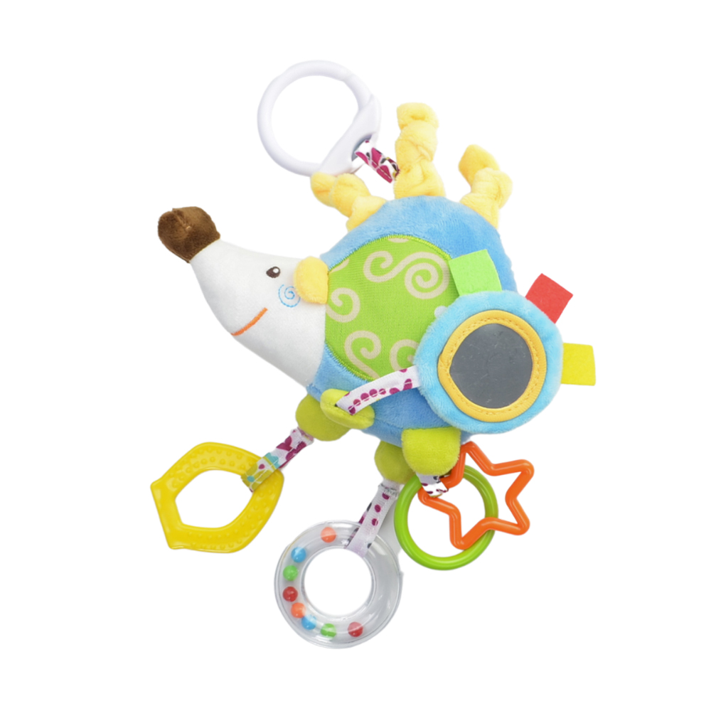 

М'яка іграшка-брязкальце з прорізувачем Lindo Їжак, блакитна, від народження, 38*14*9 см (F 1013)