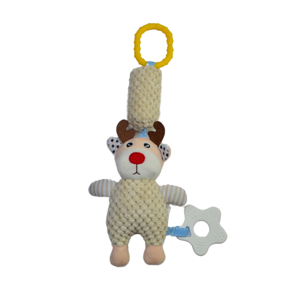 

М'яка іграшка-брязкальце Lindo Олень, від народження, 36*12*5 см (F 1015)