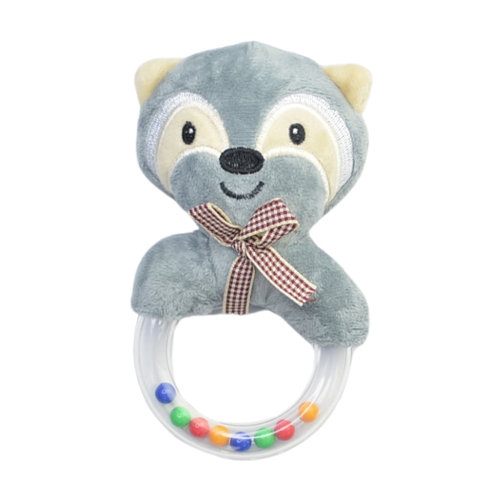 

М'яка іграшка-брязкальце з пластиковим кільцем Lindo Єнот, від народження, 15*9*5 см (F 1020)