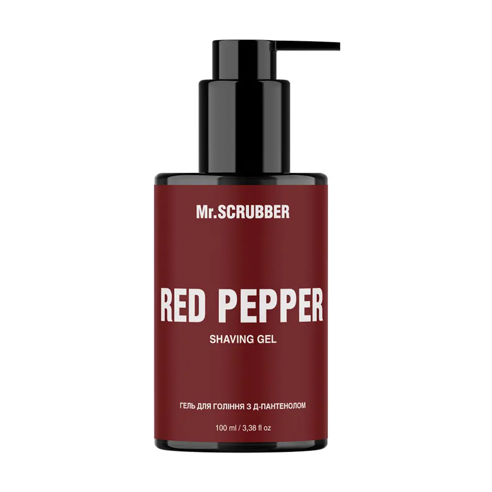 

Уцінка! Гель для гоління Mr.Scrubber Red Pepper Shaving Gel з Д-пантенолом, 100 мл
