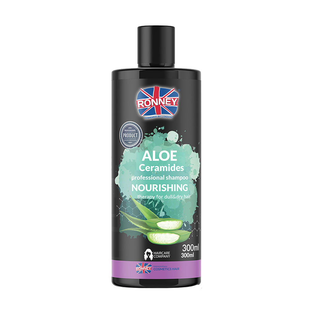 

Живильний шампунь Ronney Aloe Ceramides Nourishing Shampoo для тьмяного та сухого волосся, з алое та керамідами, 300 мл