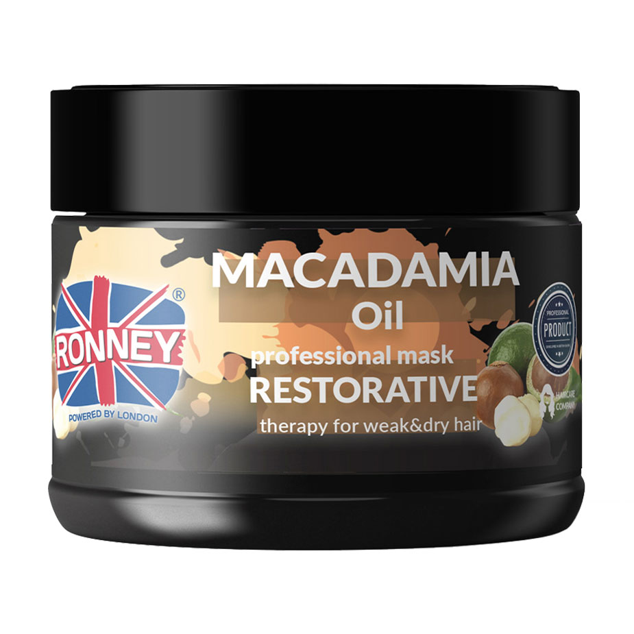 

Маска Ronney Macadamia Oil Restorative Mask для сухого та пошкодженого волосся, з олією макадамії, 300 мл