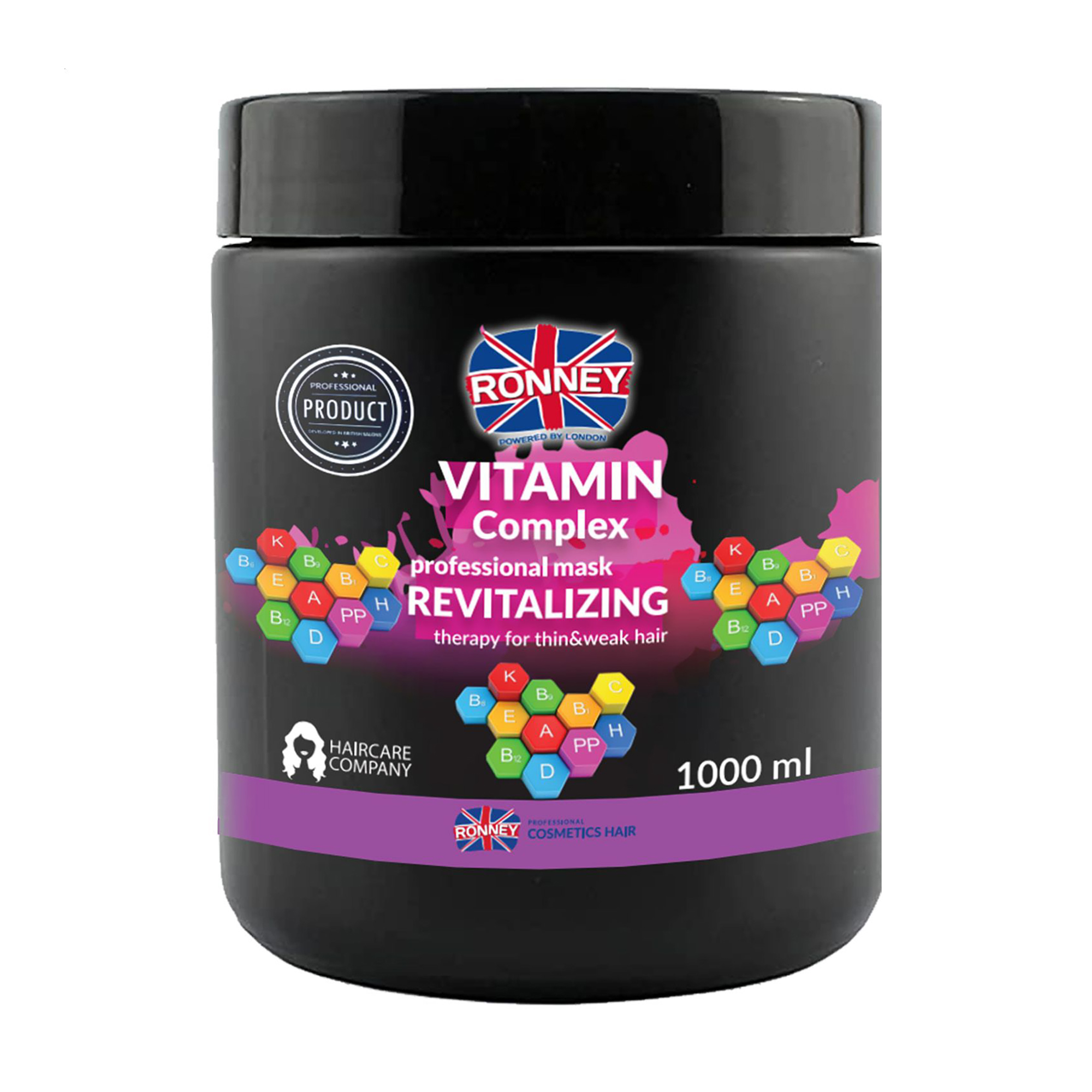 

Маска Ronney Vitamin Complex Revitalizing Mask для тонкого та ослабленого волосся, з комплексом вітамінів, 1 л