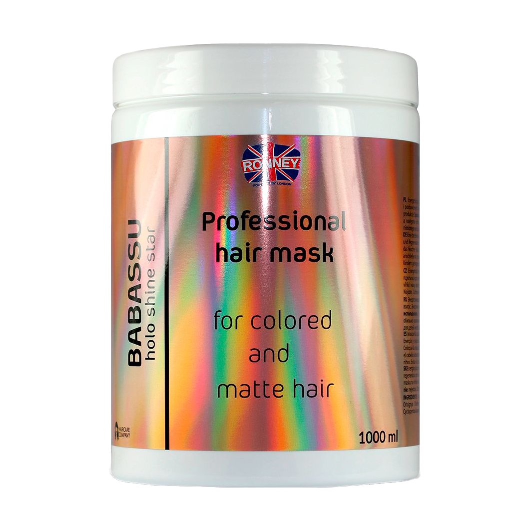 

Маска Ronney HoLo Shine Star Babassu Mask для фарбованого волосся, з олією бабасу, 1 л