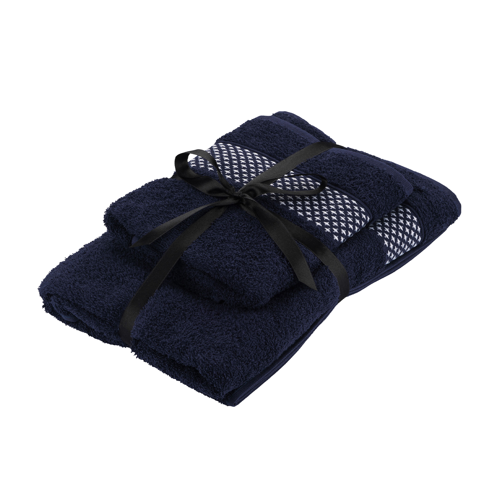 

Набір рушників Ardesto Holiday махрові, індиго (50*90 см, 1 шт + 70*140 см, 1 шт) (ART2557IN)