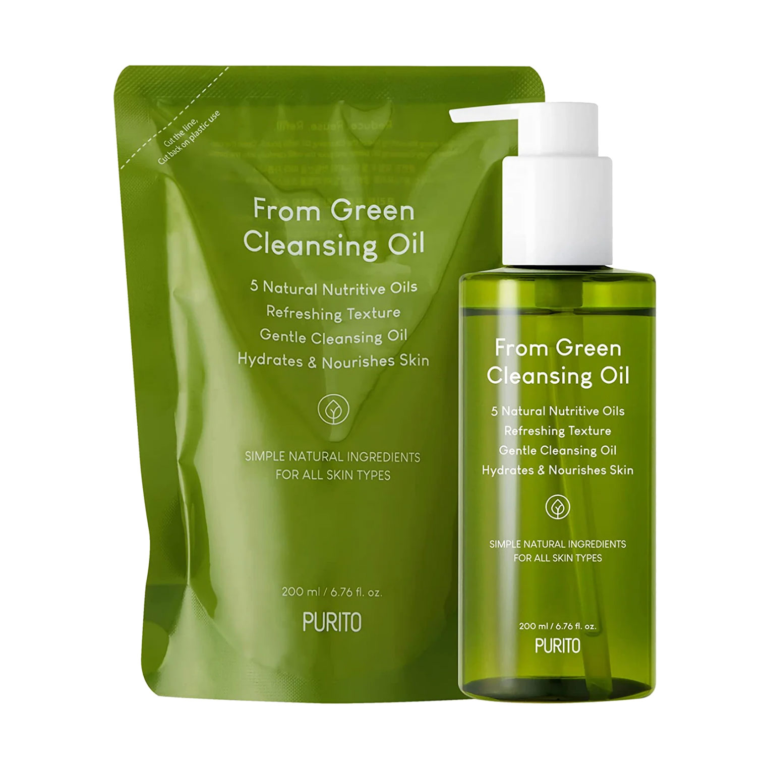 

Уцінка! Набір для обличчя Purito From Green Cleansing Oil Set (гідрофільна олія, 200 мл + гідрофільна олія, 200 мл (дой-пак))