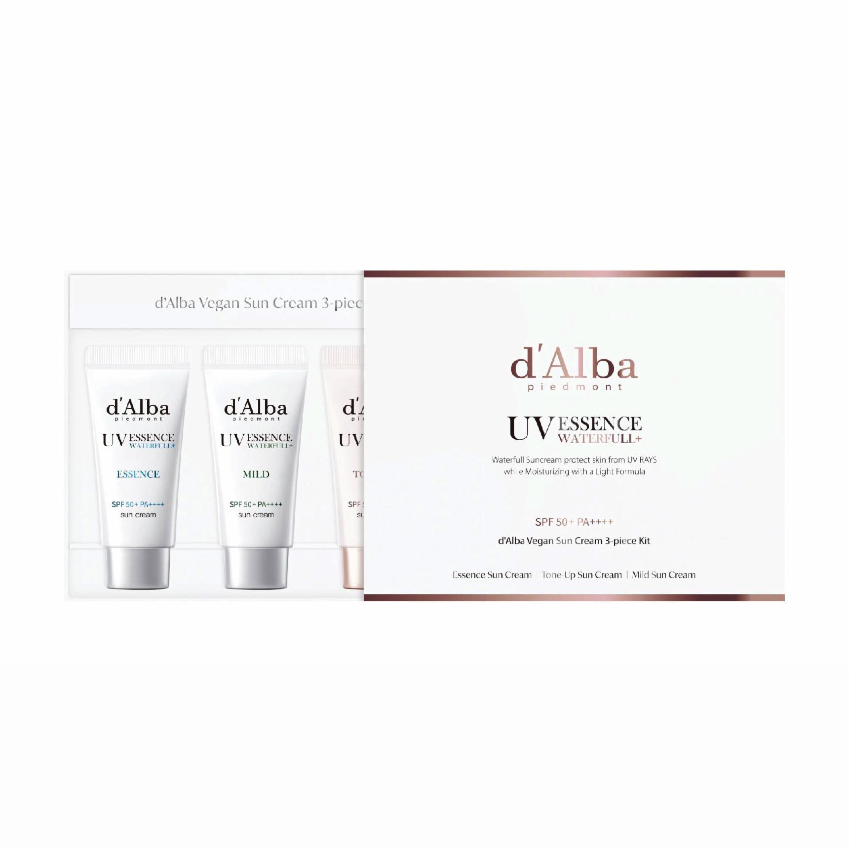 

Уцінка! Набір сонцезахисних кремів D'Alba Vegan 3-Piece Sun Cream Kit, 3*5 мл
