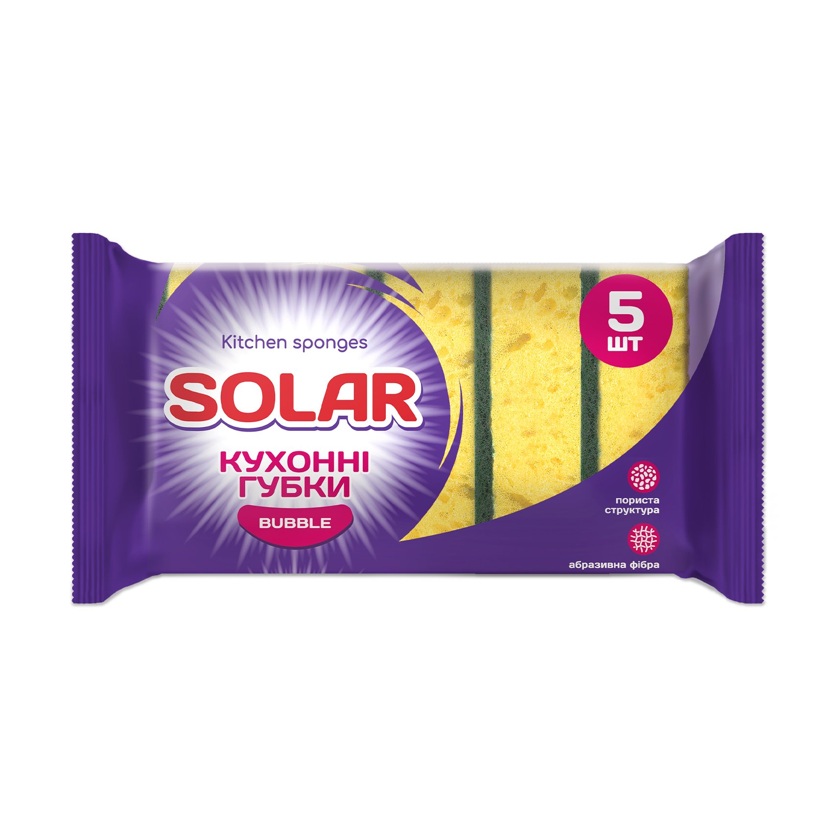 

Губки кухонні Solar Bubble, 5 шт