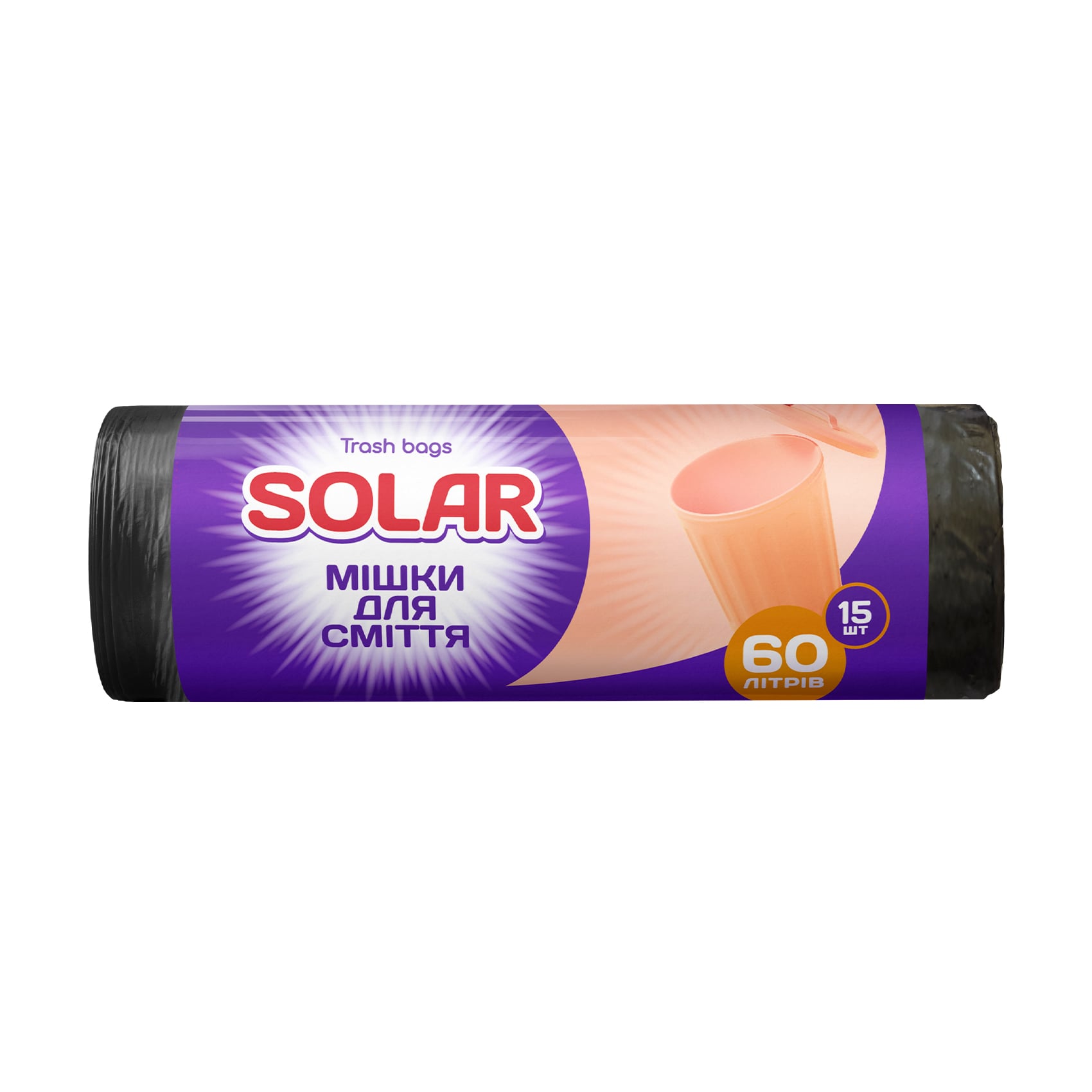 

Мішки для сміття Solar 60 л, 15 шт