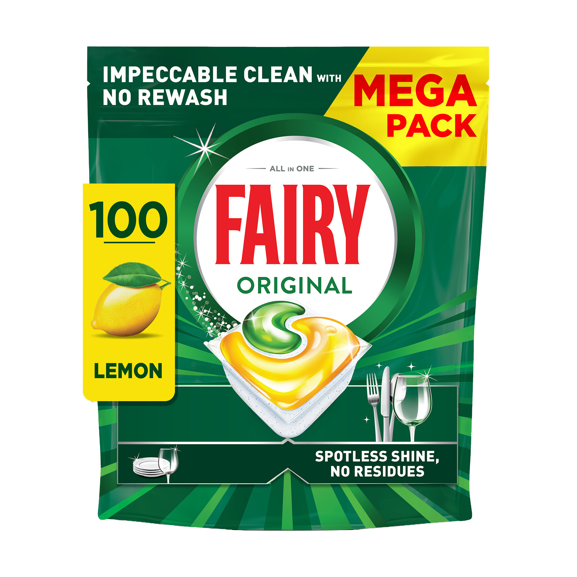 

Капсули для посудомийних машин Fairy Original Все-в-1, 100 шт