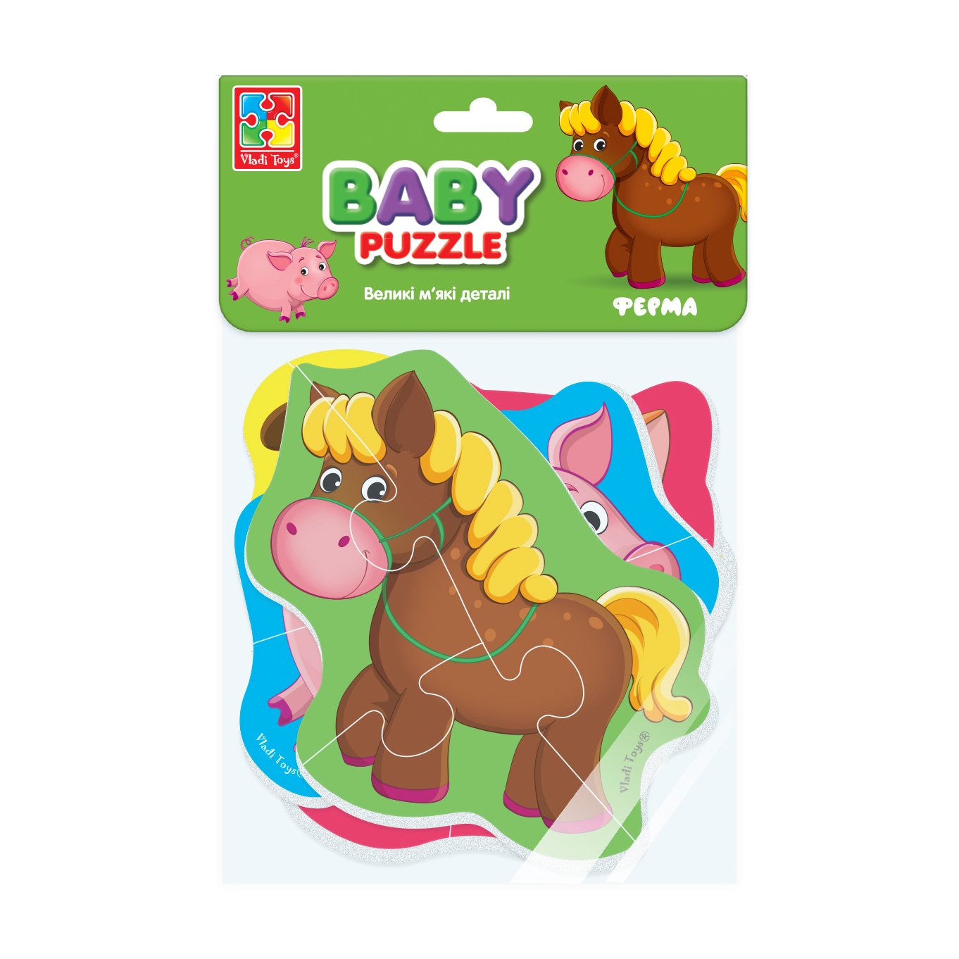 

Бебі пазли Vladi Toys Дитинчата. Ферма, від 1 року, 4 картинки, 26*16*1.8 см (VT1106-87)