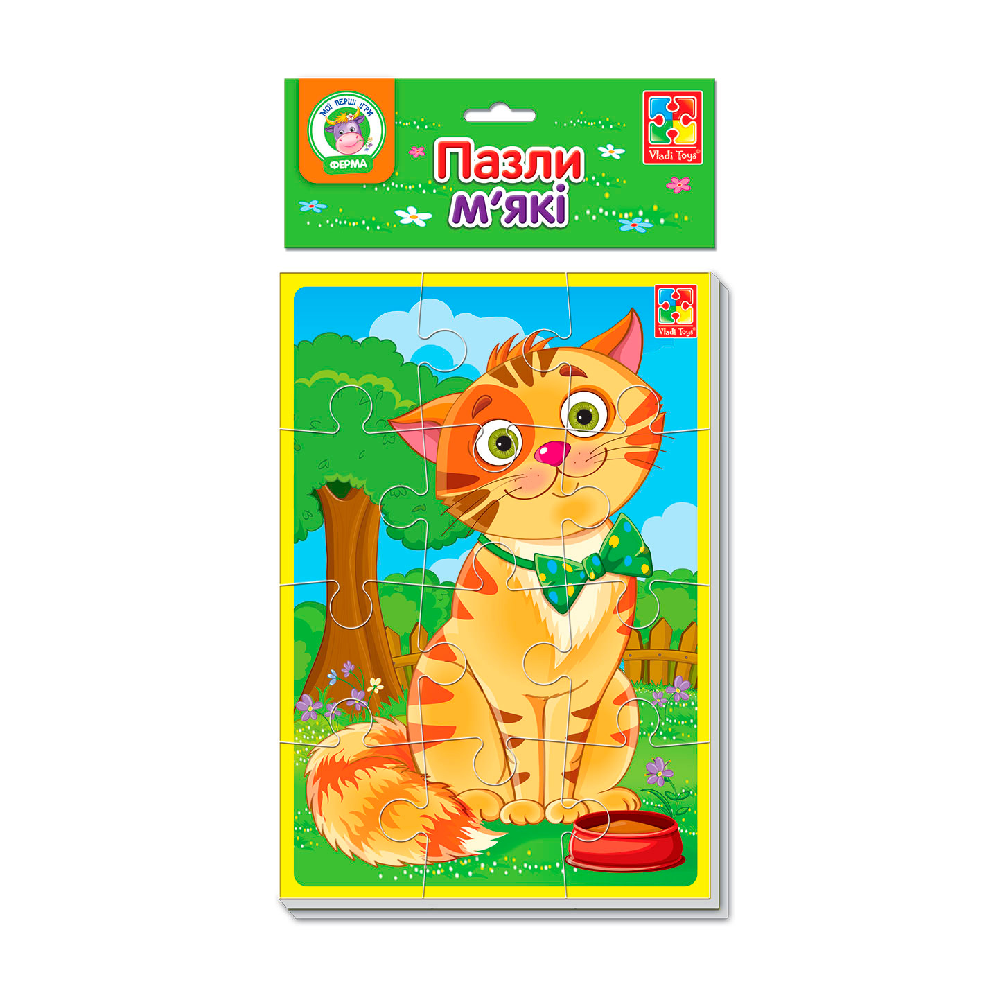 

М'які пазли Vladi Toys А5 Котик та песик, від 3 років, 24 деталі, 18*1*31 см (VT1103-43)