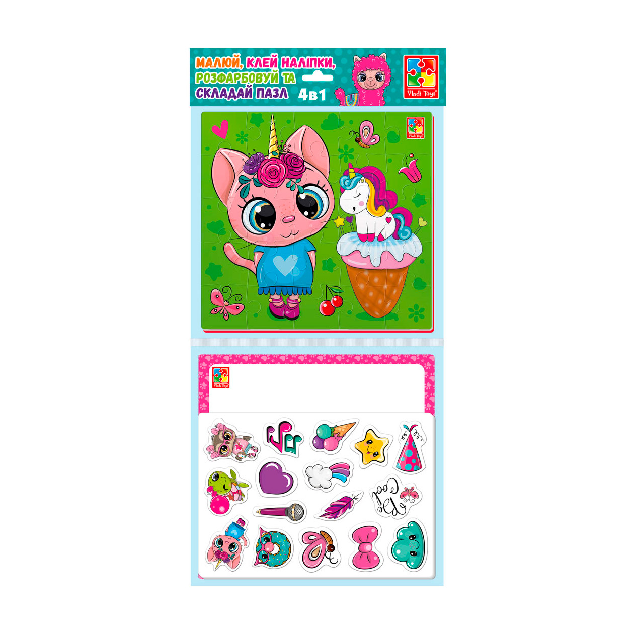 

Набір для творчості 4в1 Vladi Toys Солодкі розваги, від 3 років, 43 елементи, 50.5*23.5*5 см (VT4210-14)