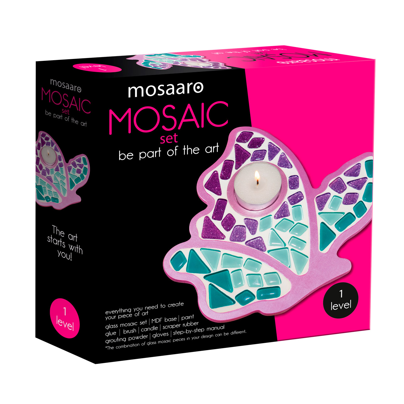 

Скляна мозаїка Mosaaro Підсвічник. Метелик, від 7 років, 16.5*17 см (MA1004)